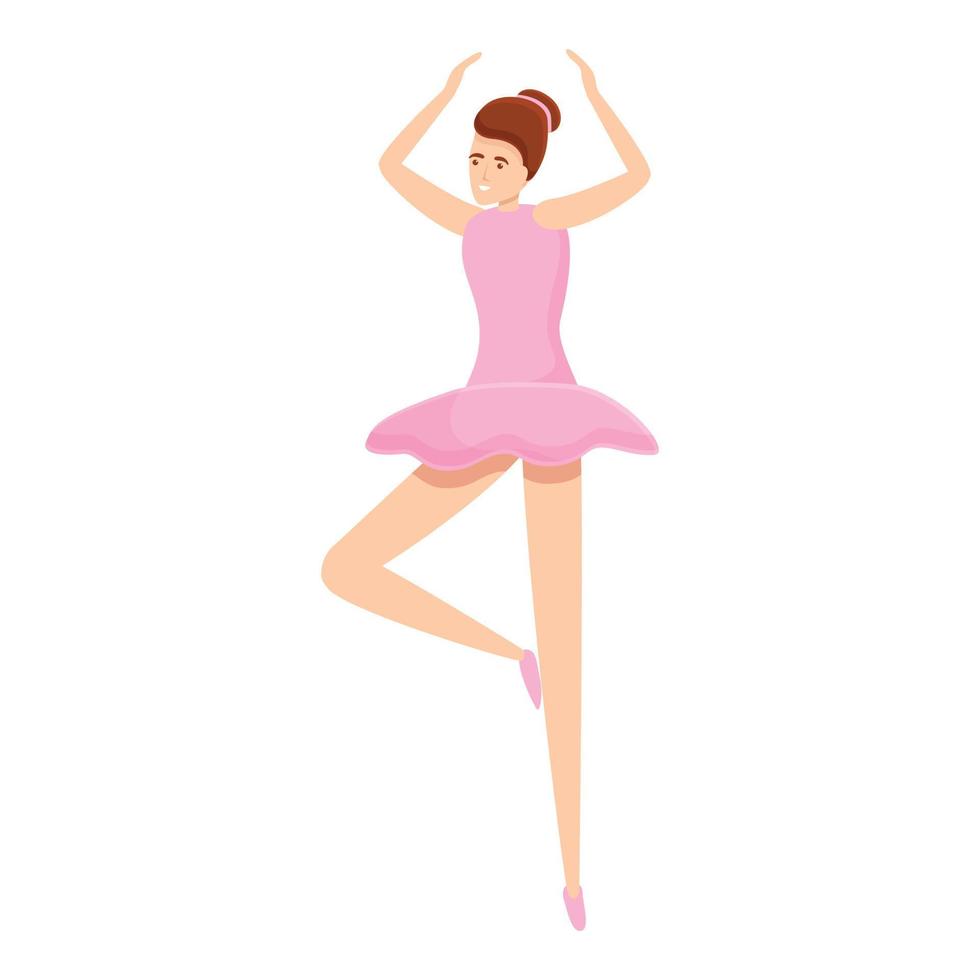 Ballerina dancer icon, cartoon style vector