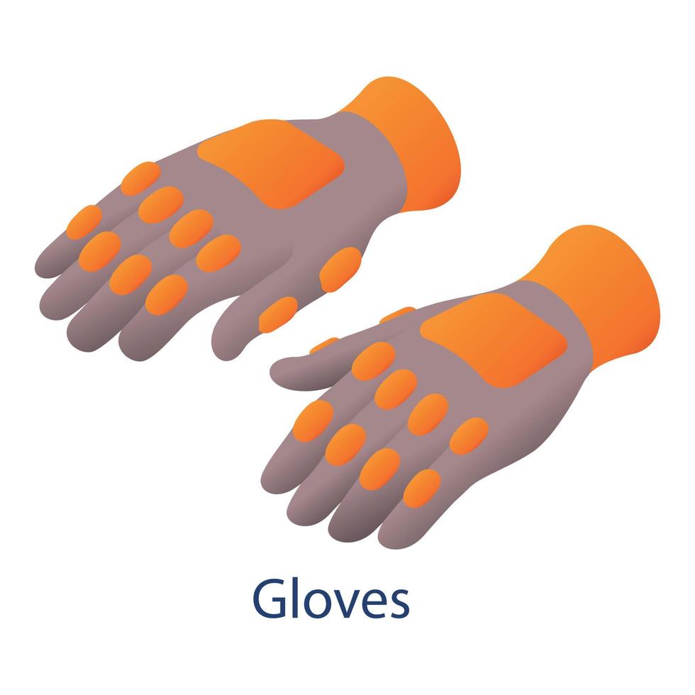 American football gloves icon, isometric style vector