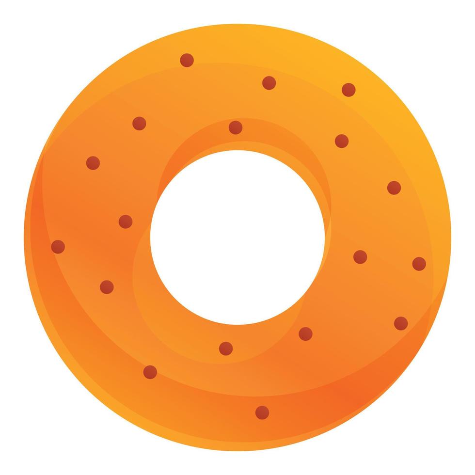 Homemade pretzel icon, cartoon style vector