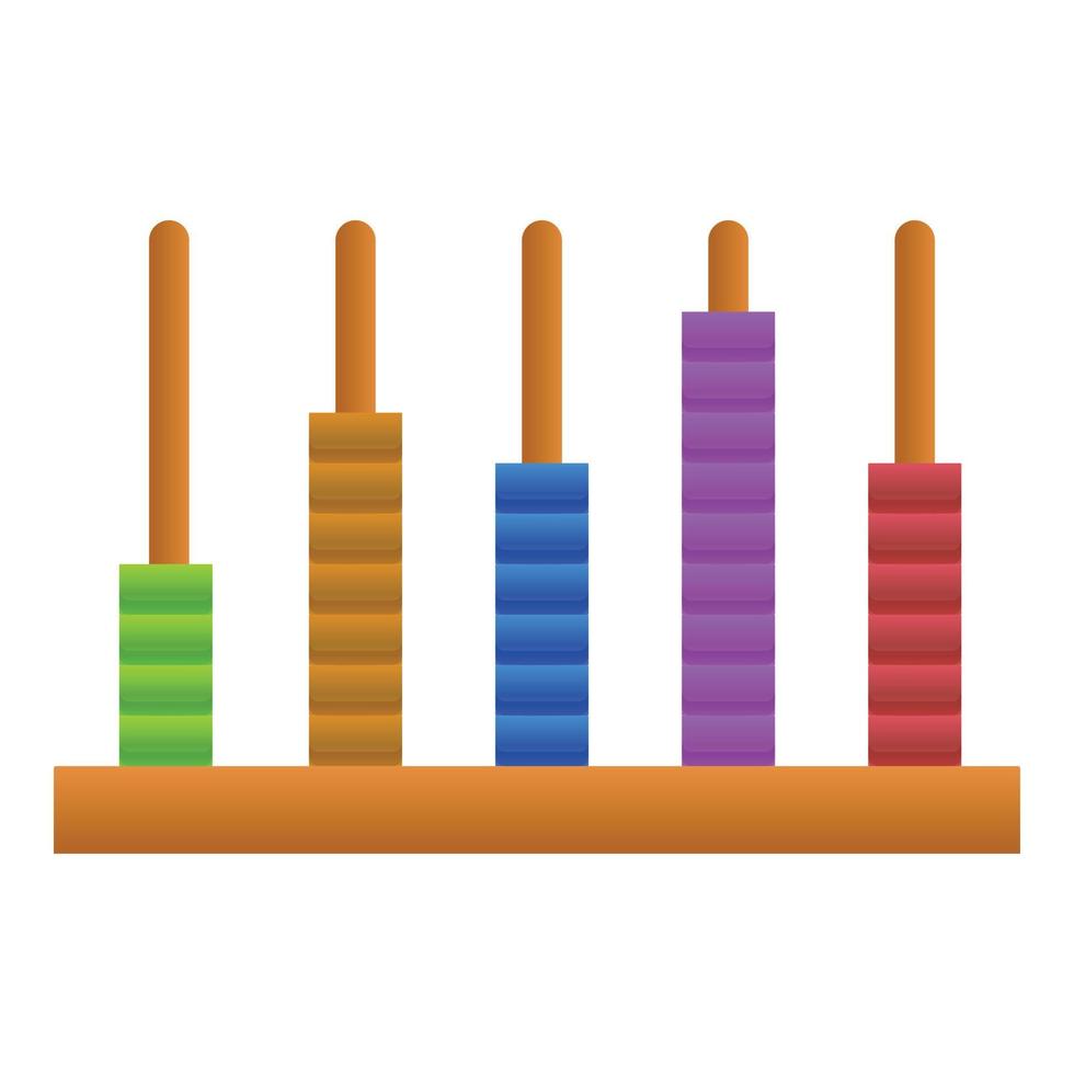 Kid abacus icon, cartoon style vector