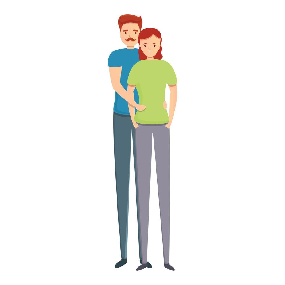 Lovely couple relation icon, cartoon style vector