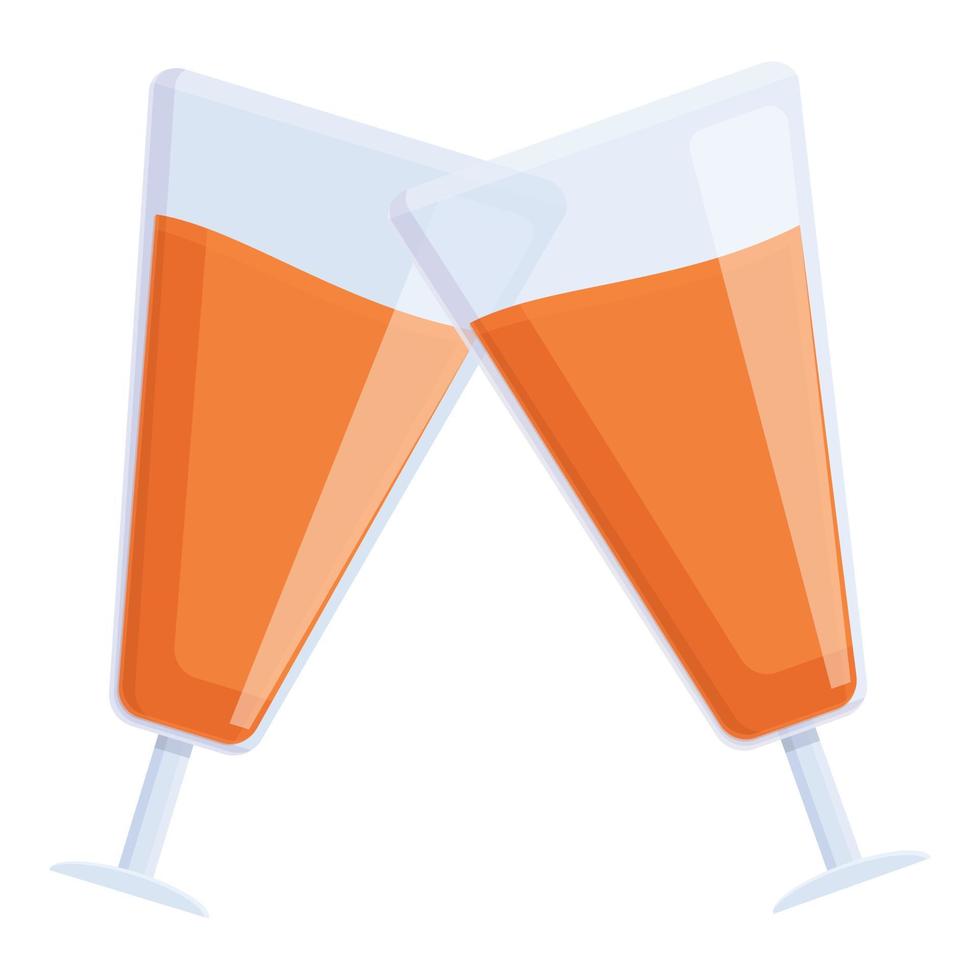 Alcohol cheers icon, cartoon style vector