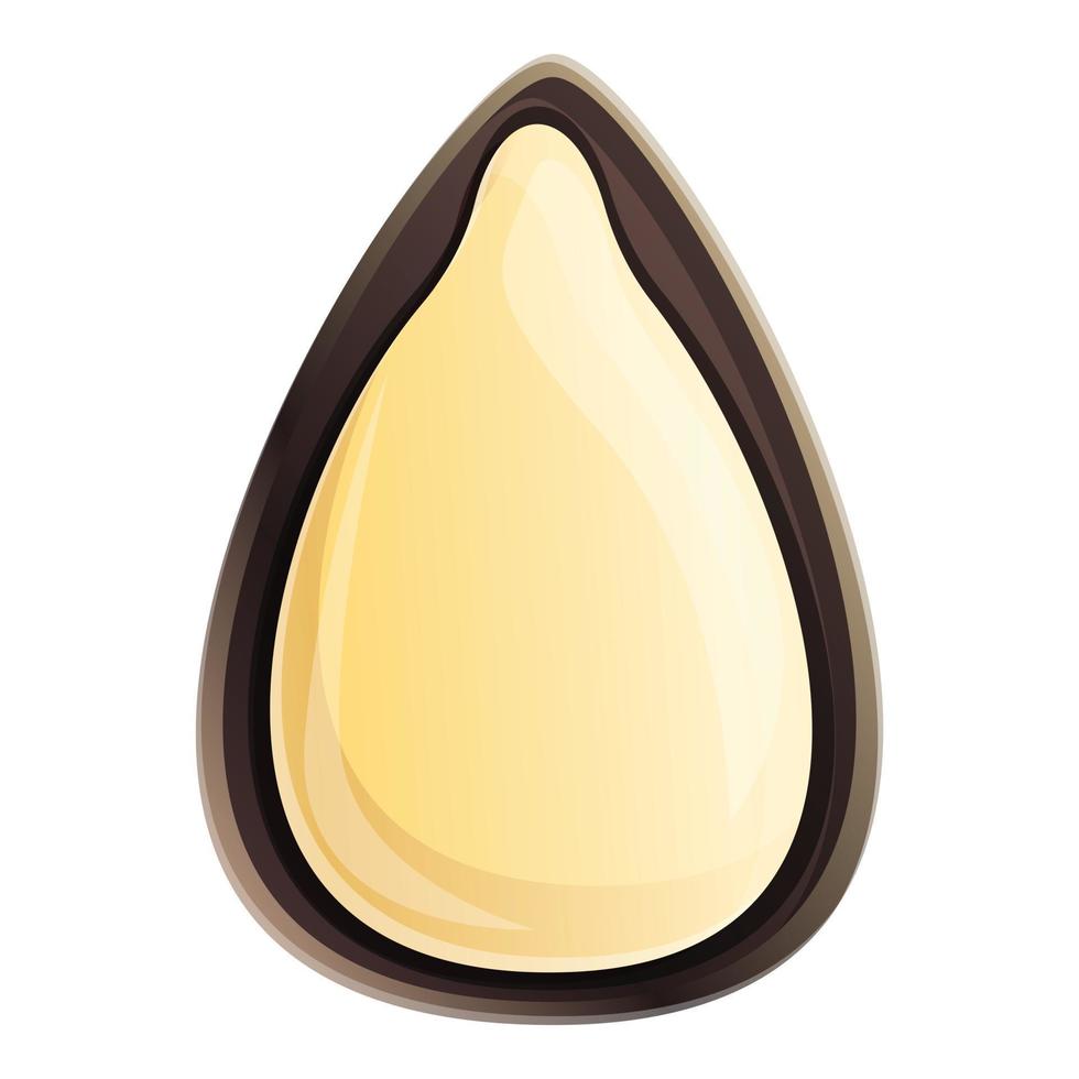 Salted sunflower seed icon, cartoon style vector