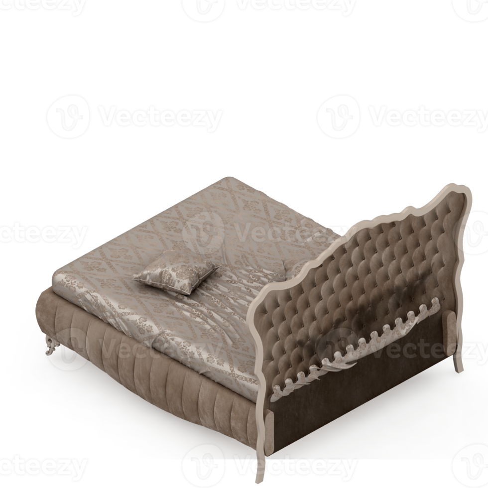 Isometric Bedroom 3D render png