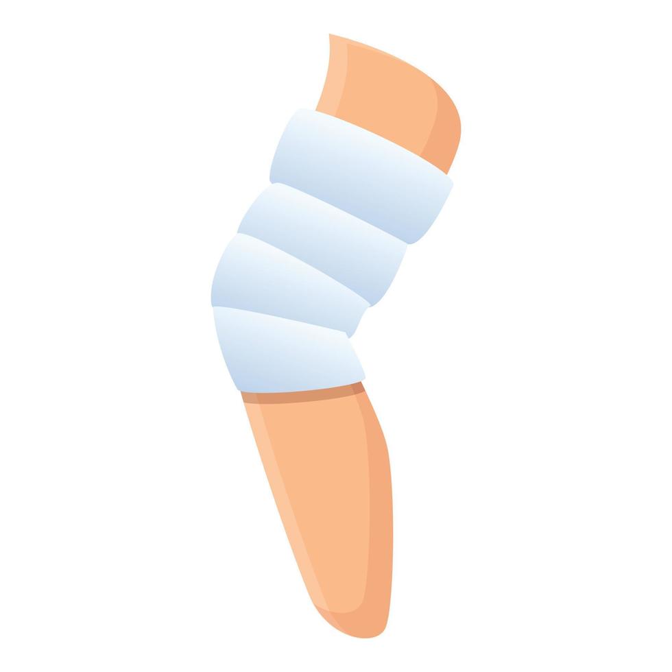 Knee bandage icon, cartoon style vector