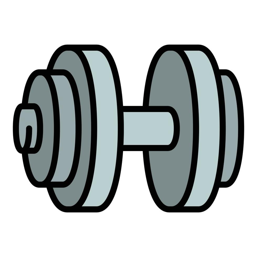Muscular dumbell icon, outline style vector