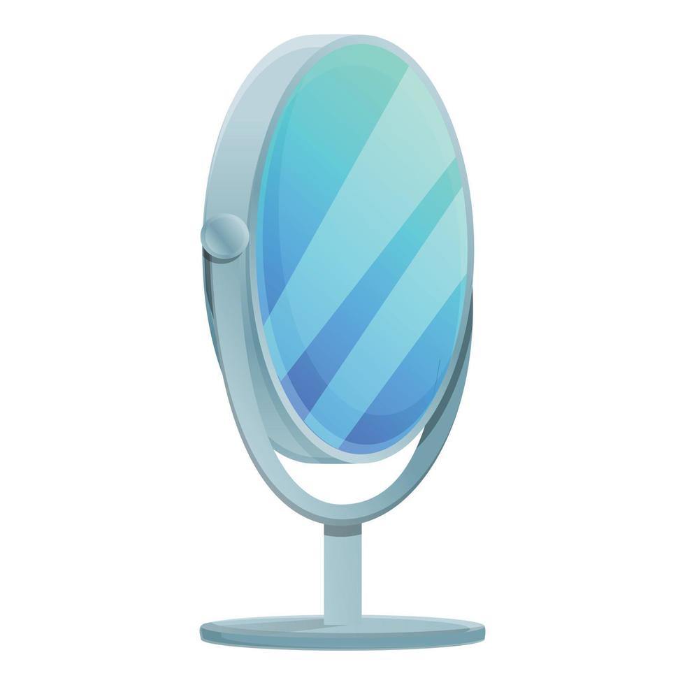 Round desktop mirror icon, cartoon style vector