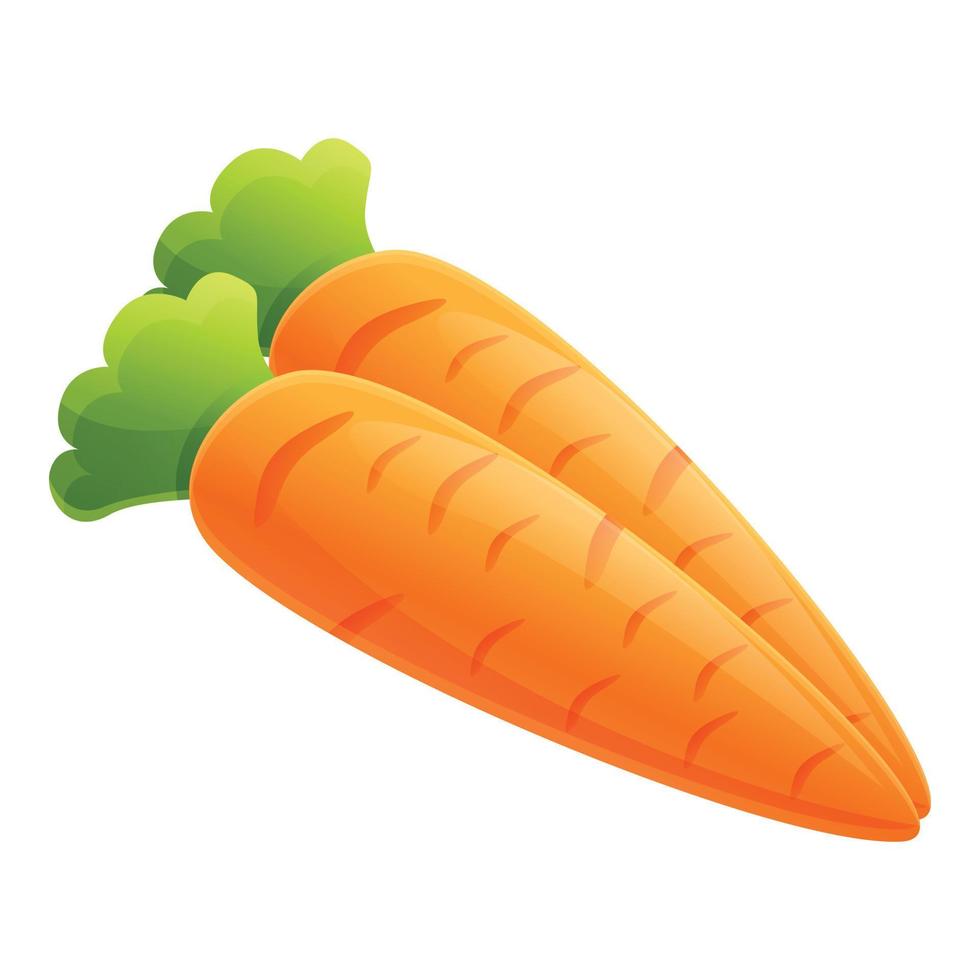 Farm carrots icon, cartoon style vector