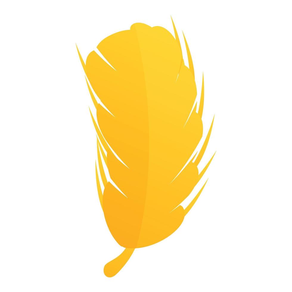 icono de pluma de pavo real, estilo de dibujos animados vector