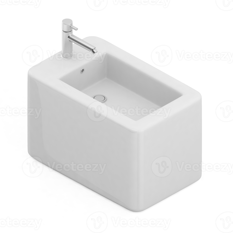 Isometric bathroom items 3D isolated render png