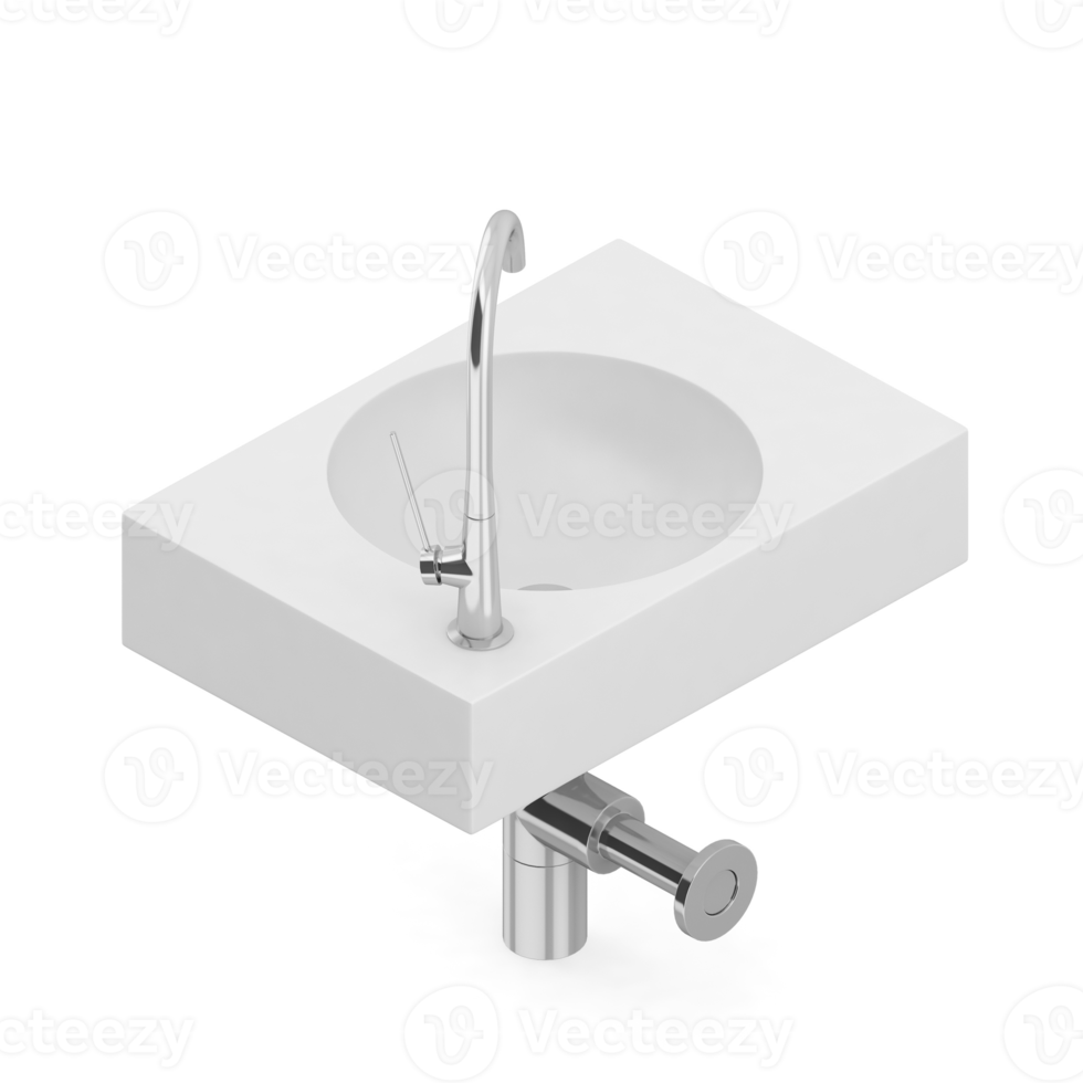 Isometric bathroom items 3D isolated render png
