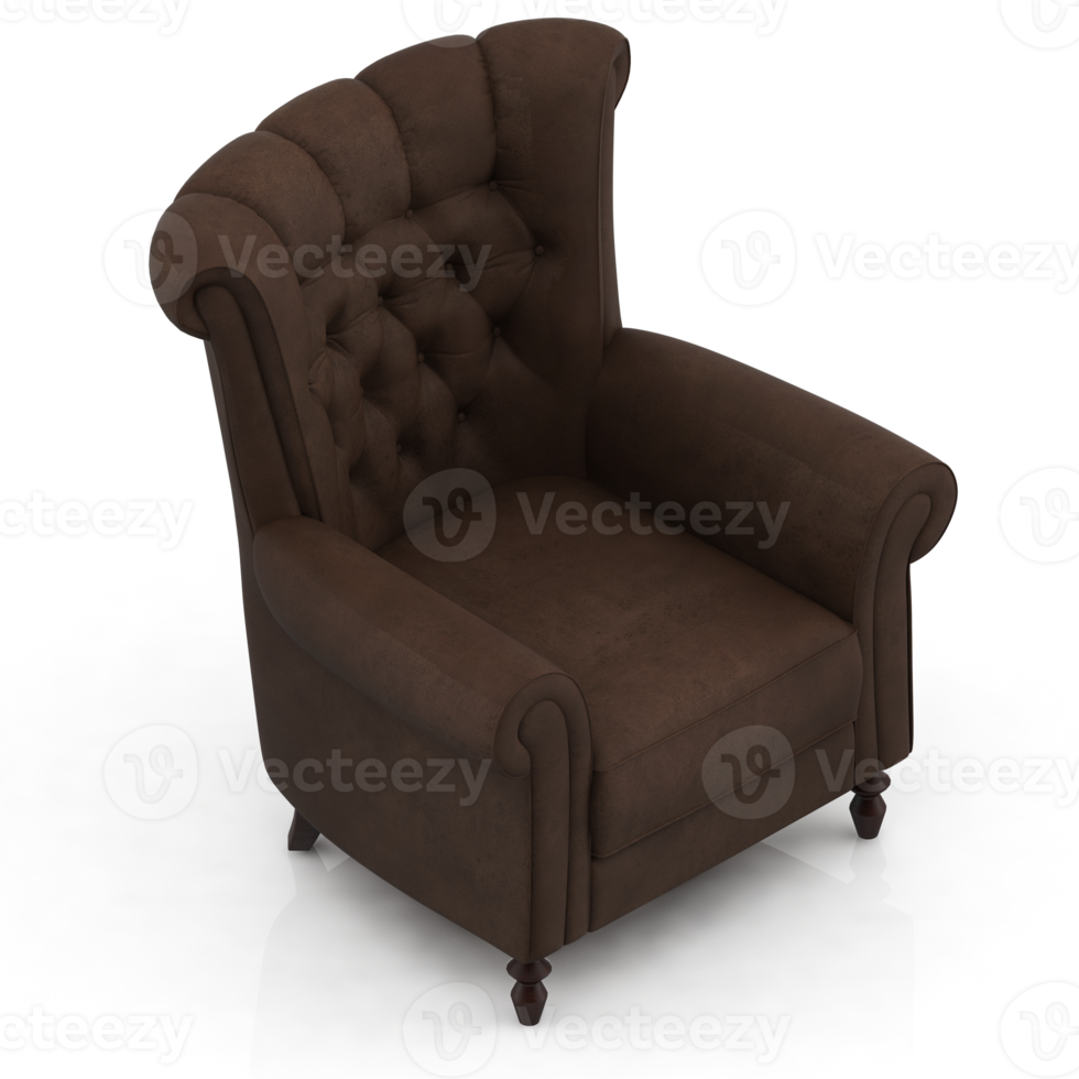 fauteuil isométrique rendu 3d isolé png