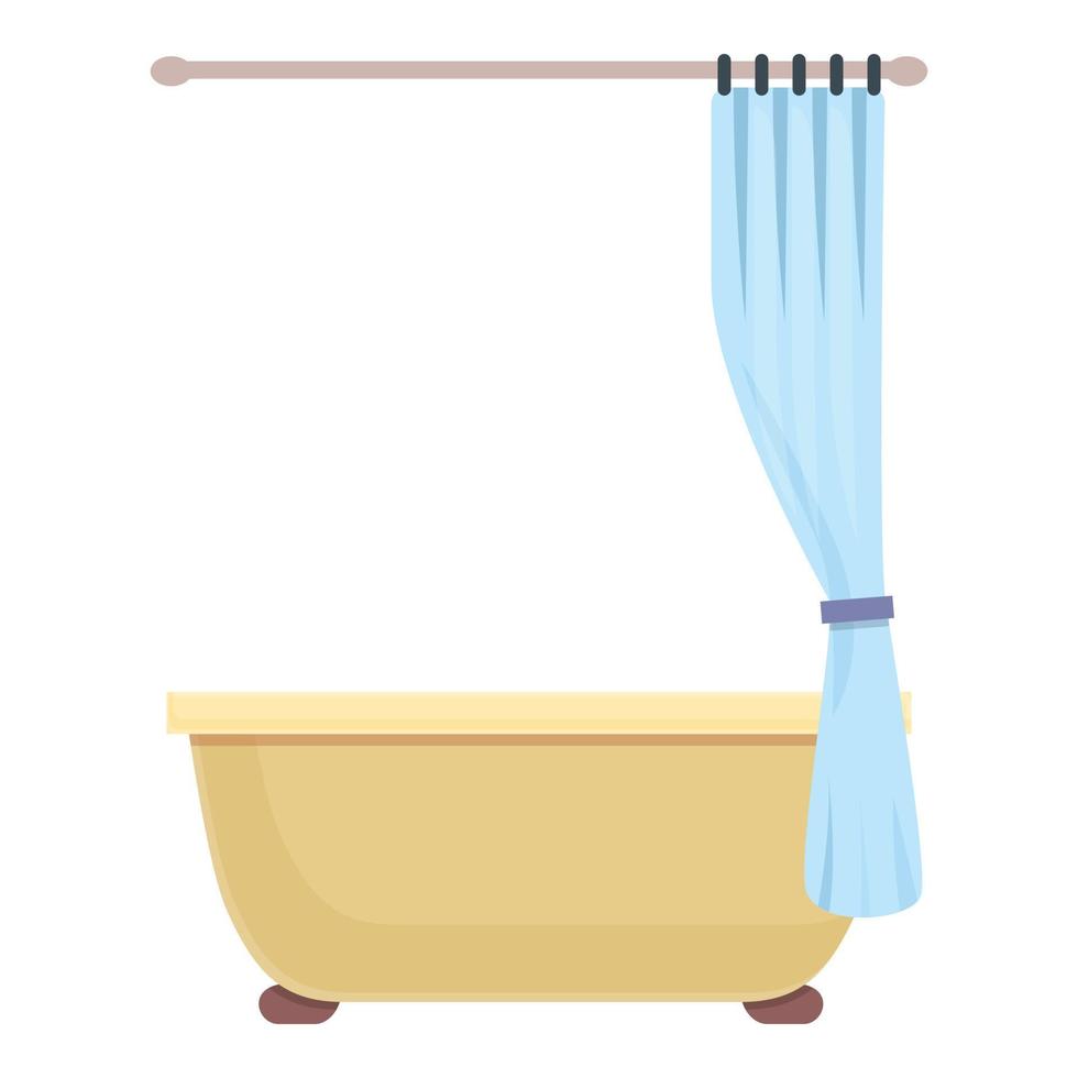 icono de baño con cortina de ducha, estilo de dibujos animados vector