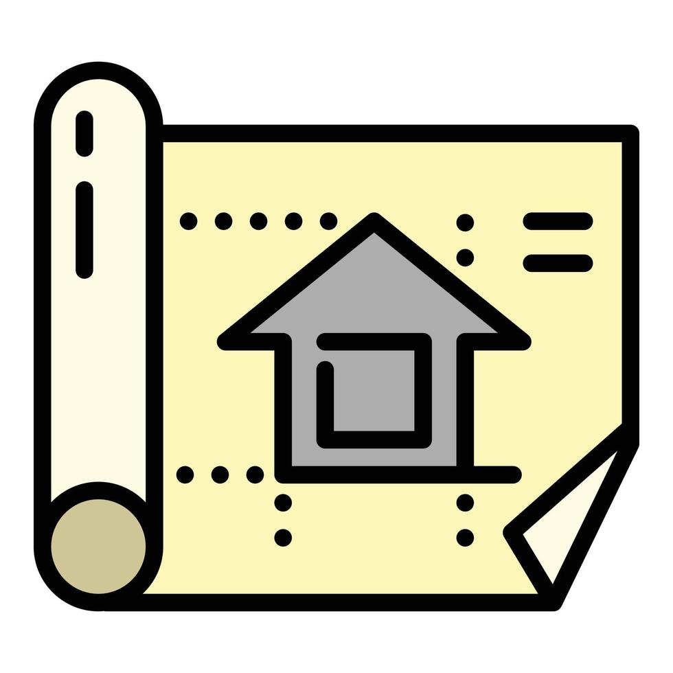 Architect house construction icon, outline style vector