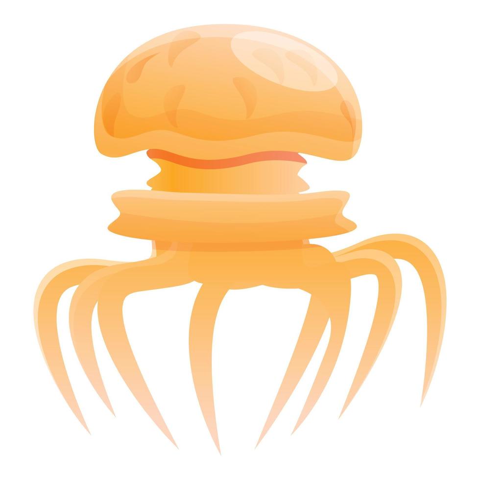 Wild jellyfish icon, cartoon style vector