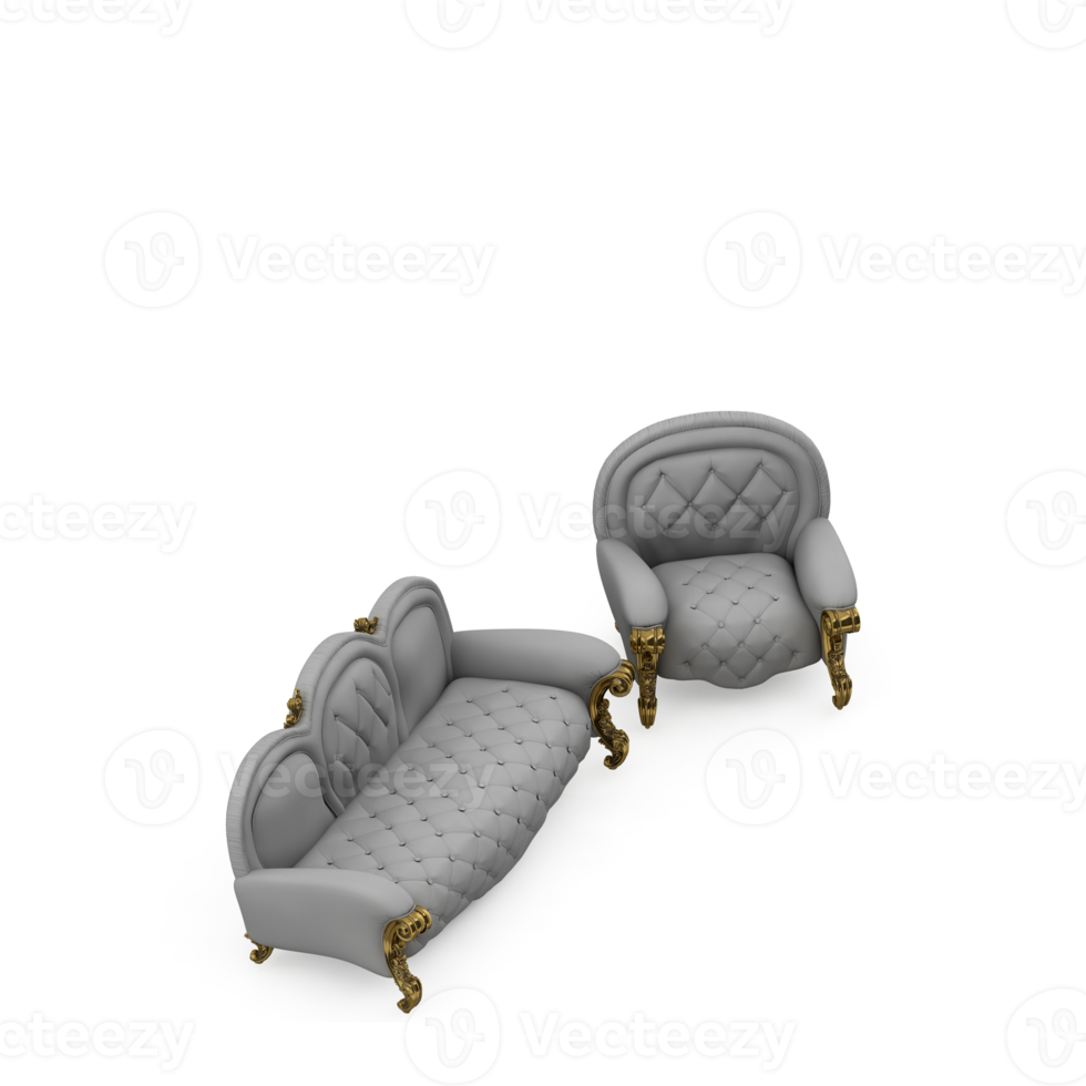 Isometric Armchair Isolated 3D render png