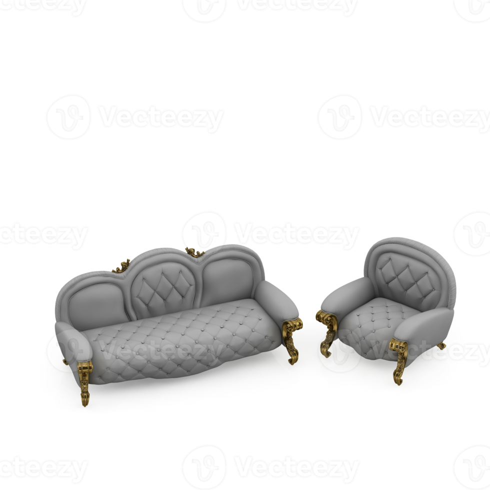 Isometric Armchair Isolated 3D render png