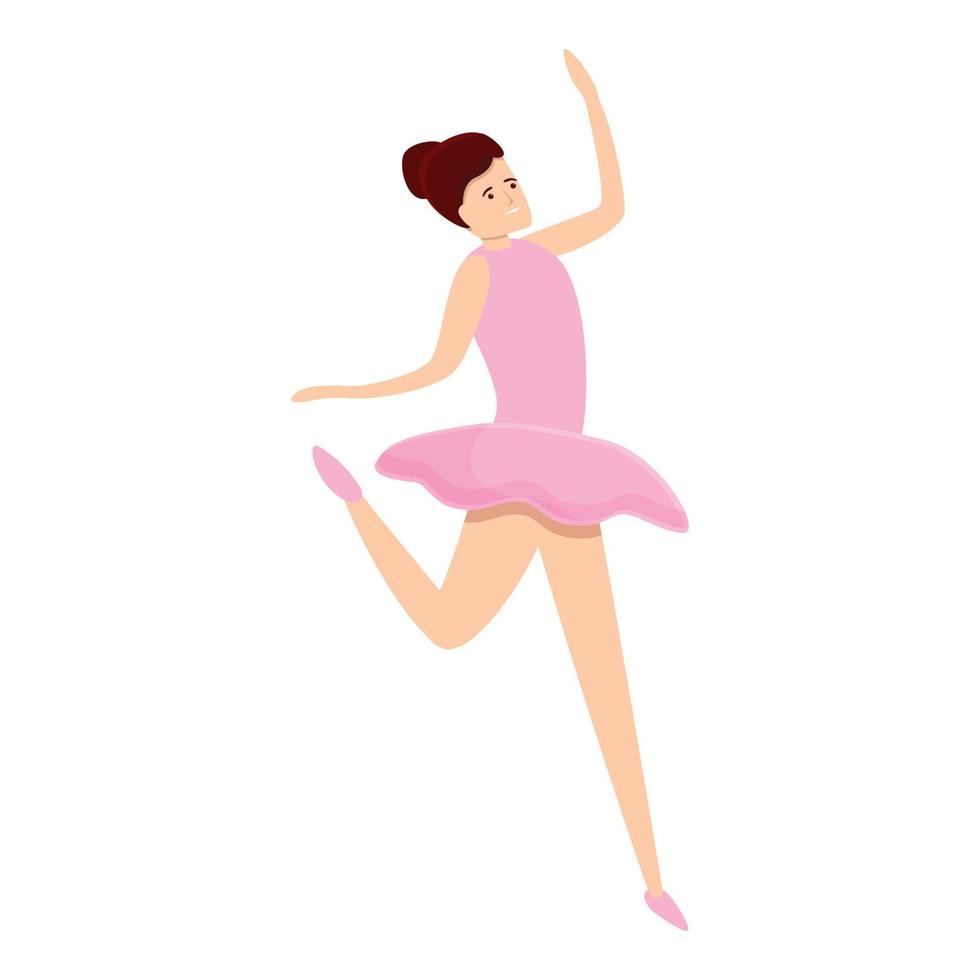 Ballerina elegance icon, cartoon style vector