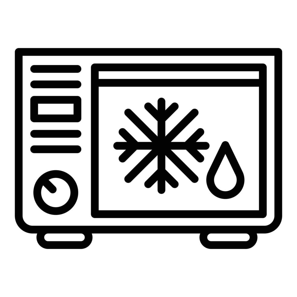 icono de microondas descongelado, estilo de contorno vector