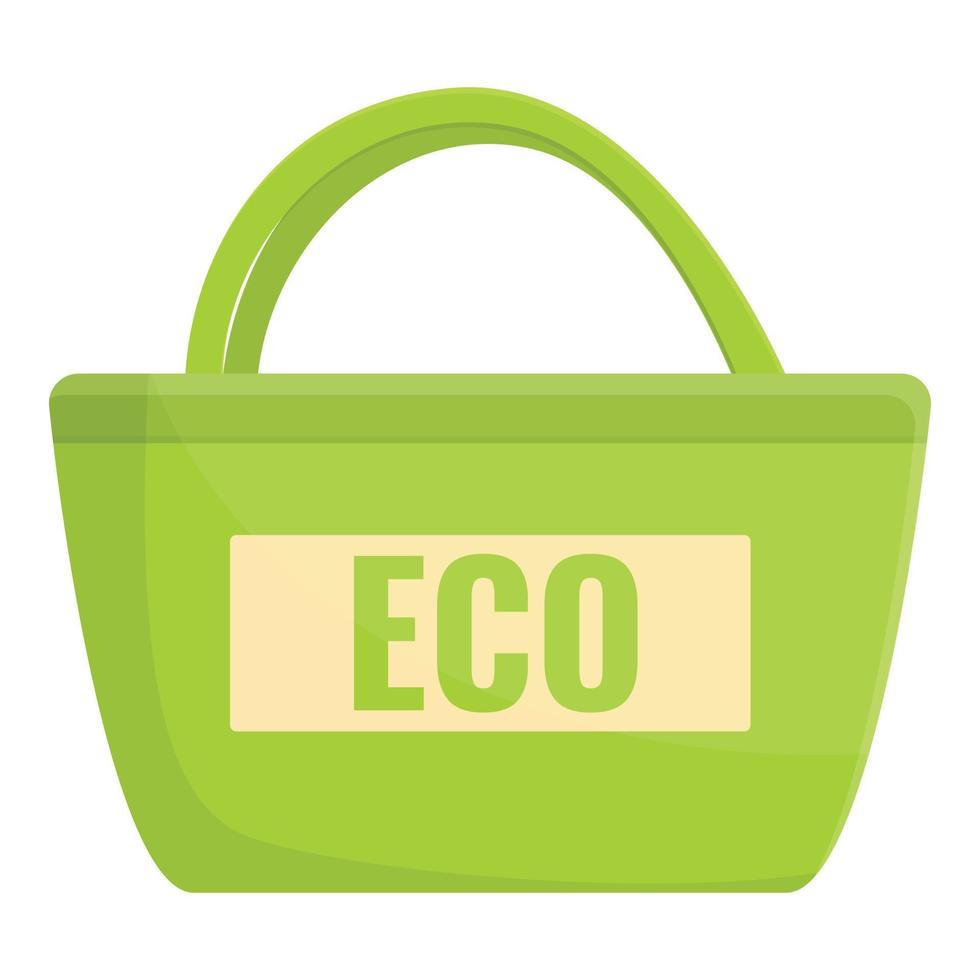 Ecologist bag icon, cartoon style vector