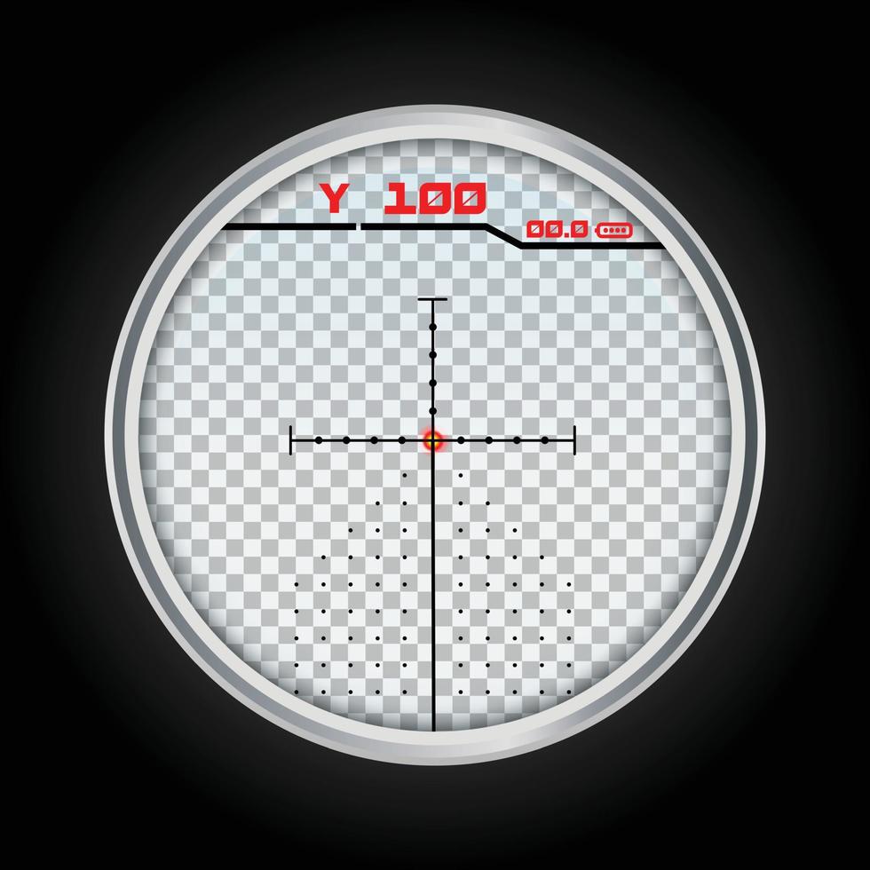 Digital crosshair icon, realistic style vector