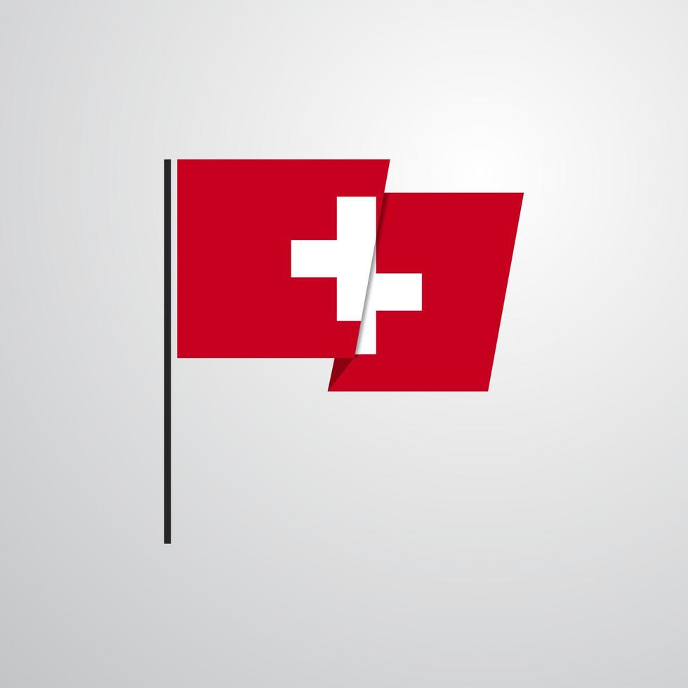 vector de diseño de bandera ondeante de suiza