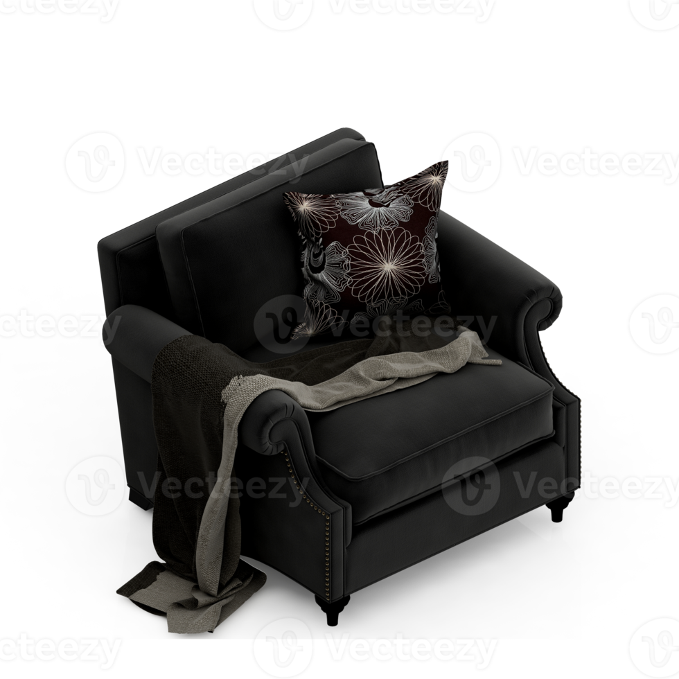 Isometric Armchair Isolated 3D render png