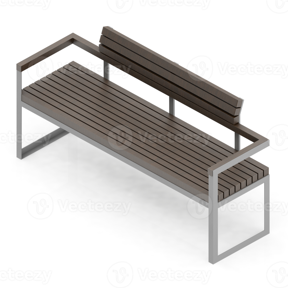 banc isométrique rendu 3d png