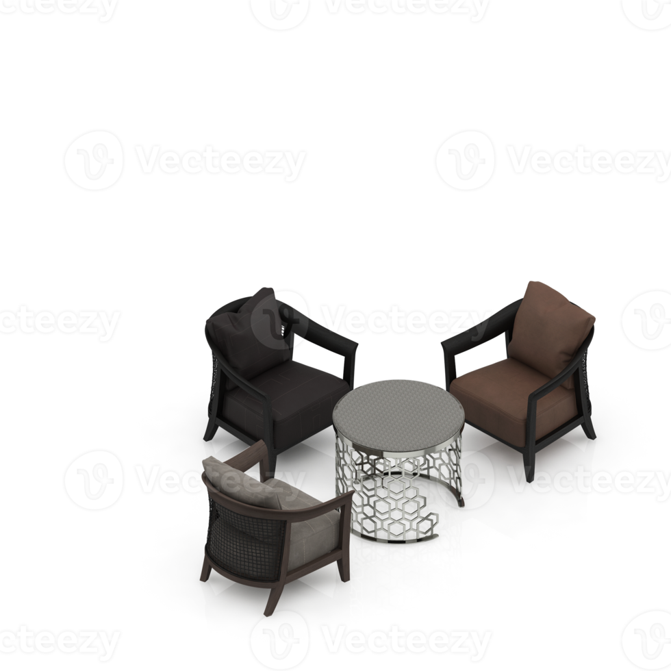 Isometric Armchair Isolated 3D render png