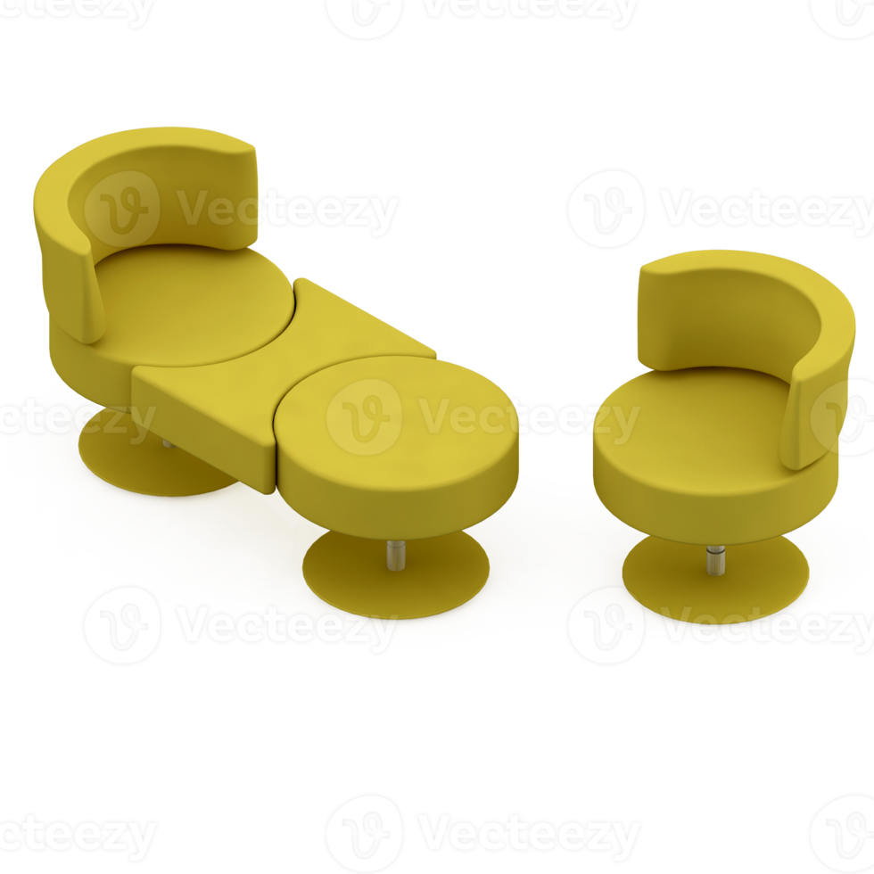 Isometric Chair 3D isolated rendering png