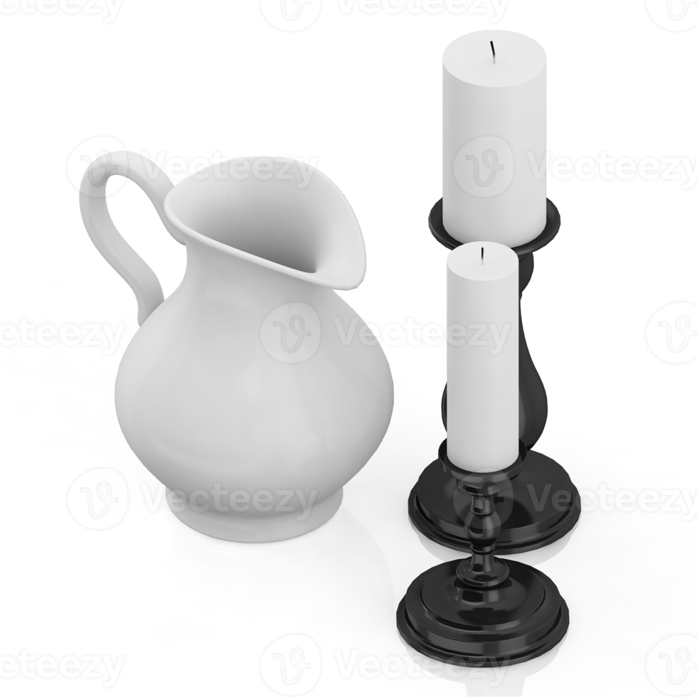 velas isométricas render 3d png