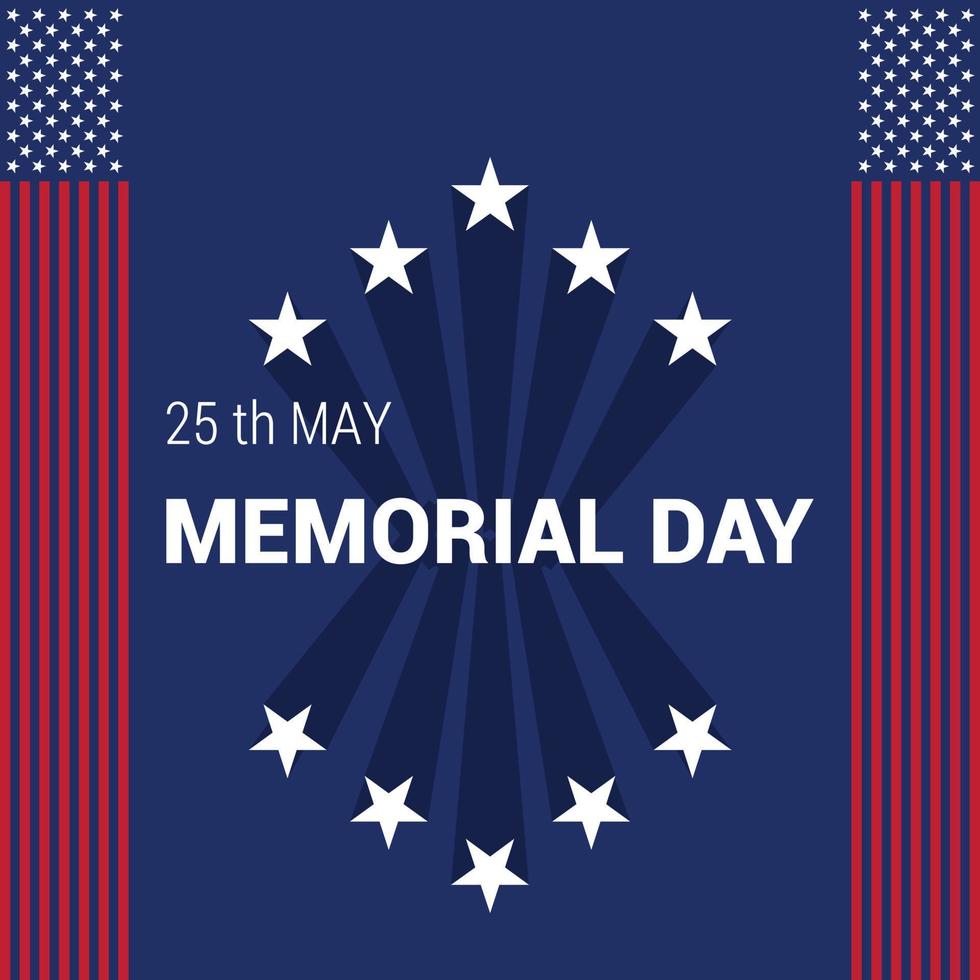 Memorial day design card vector