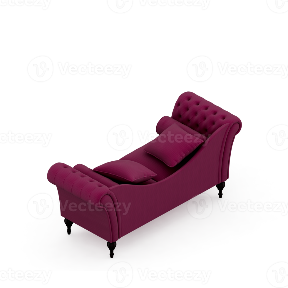 sillón isométrico aislado 3d render png