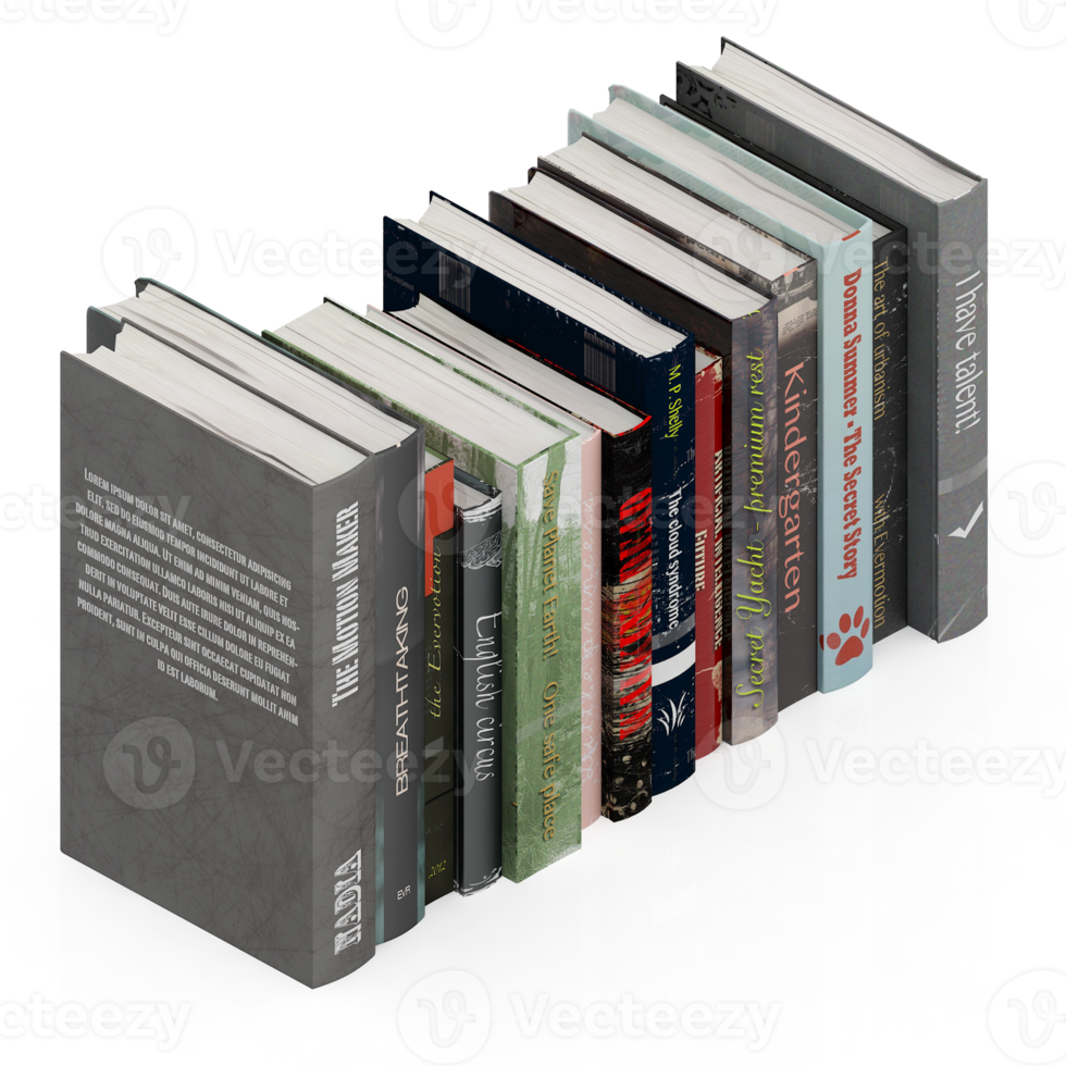 Isometric Books 3D render png