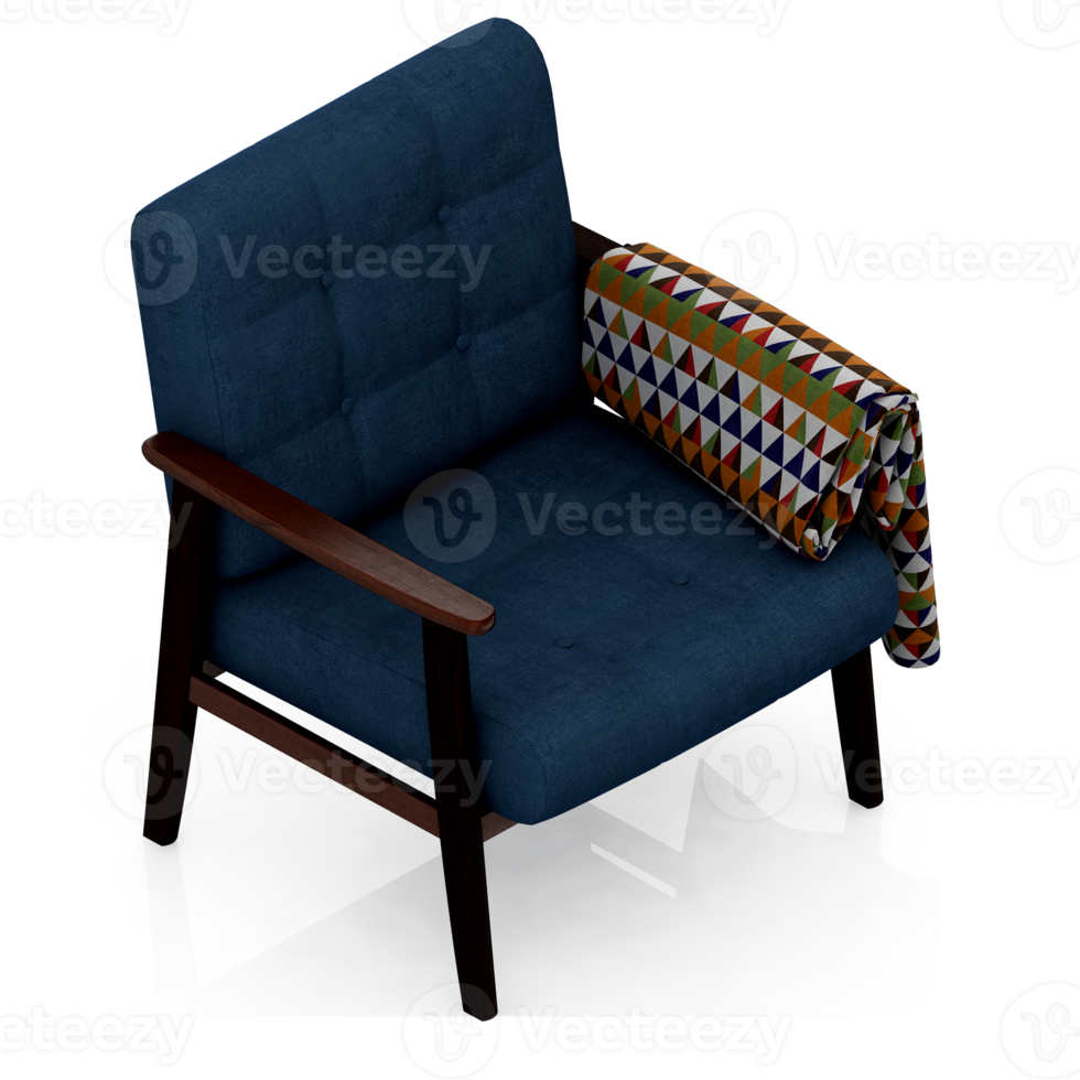 fauteuil isométrique rendu 3d isolé png