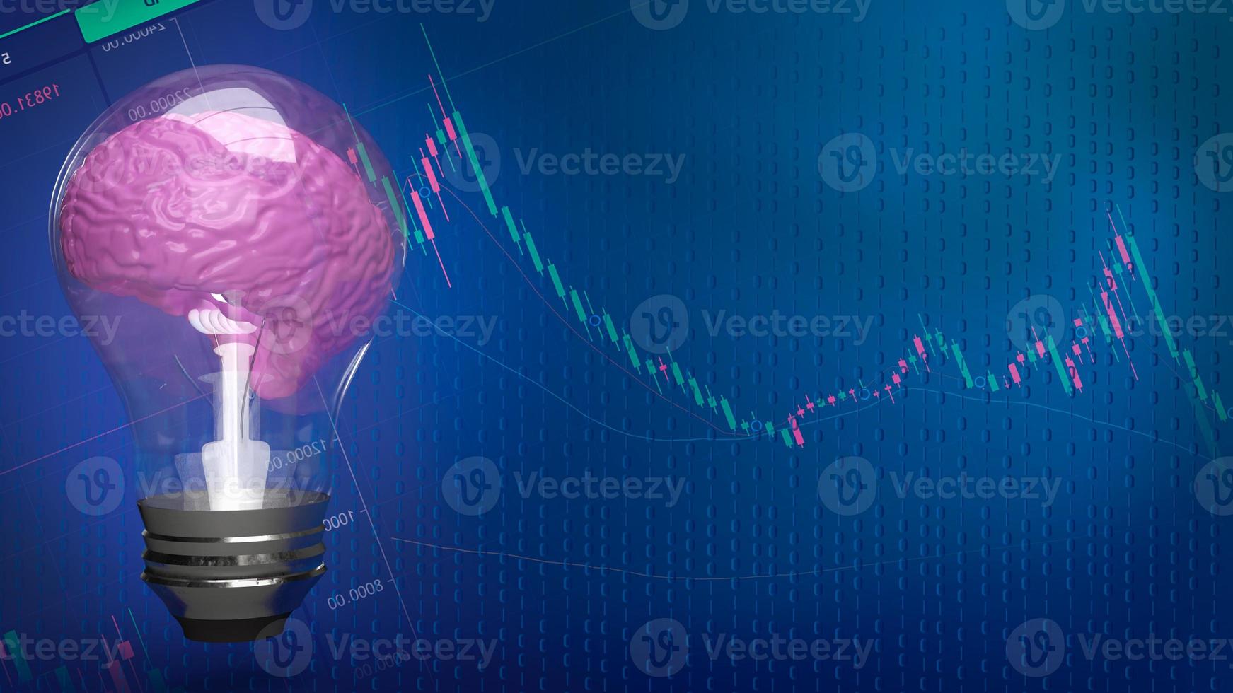 The lightbulb brain on business background  3d rendering photo