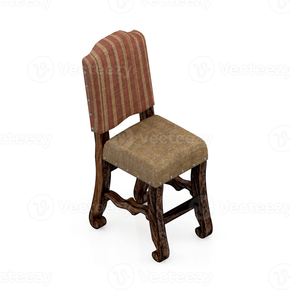 Isometric Chair 3D isolated rendering png