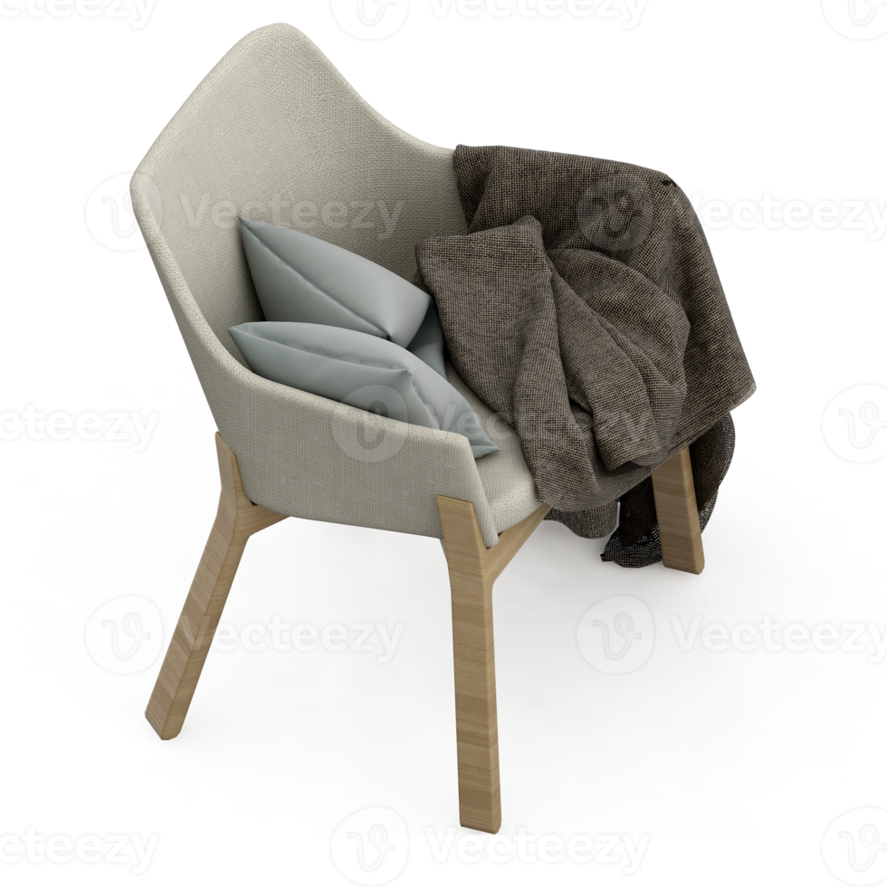 Isometric Chair 3D isolated rendering png