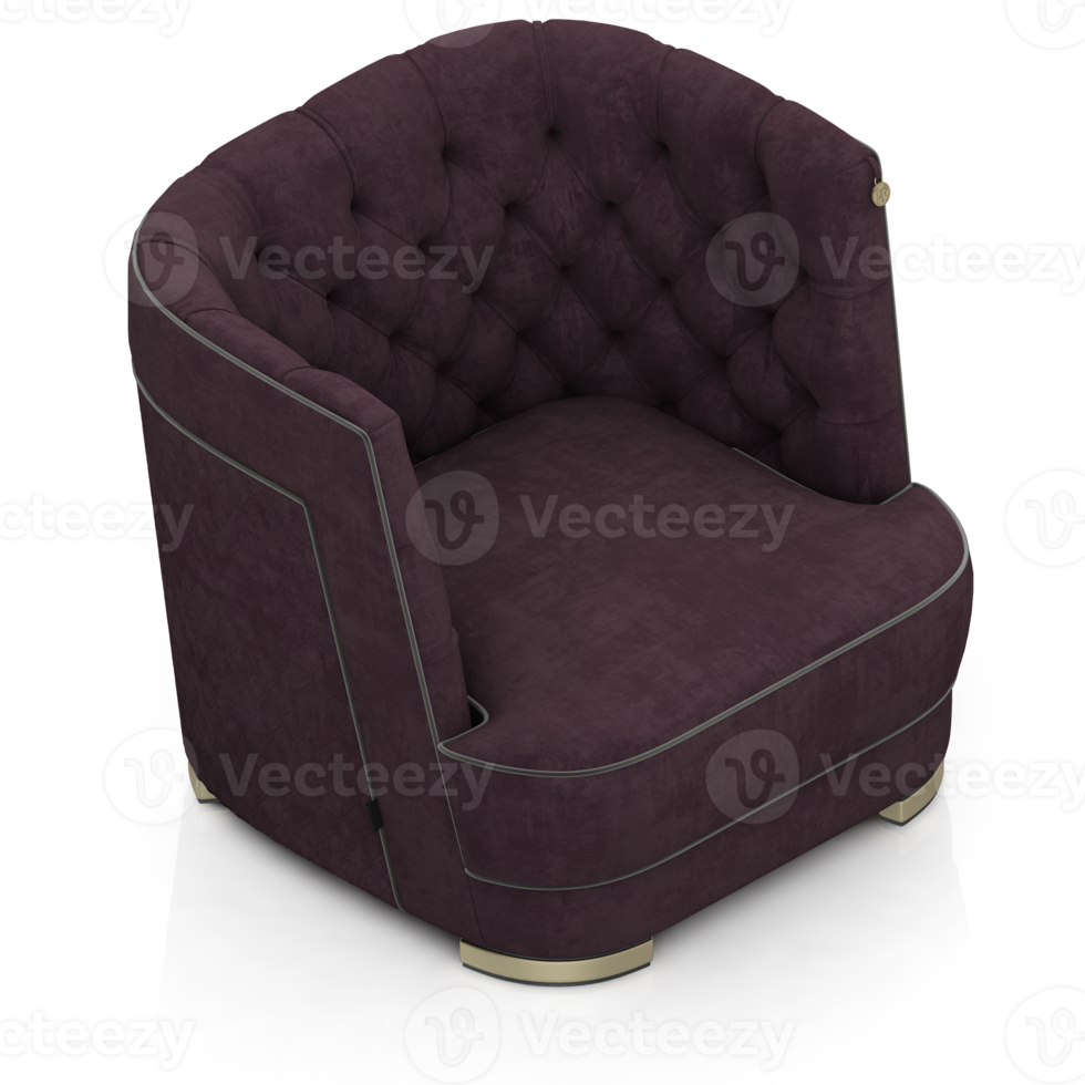 sillón isométrico aislado 3d render png