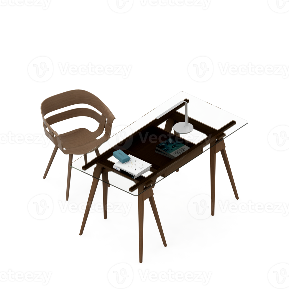 Isometric Table Set 3D render png