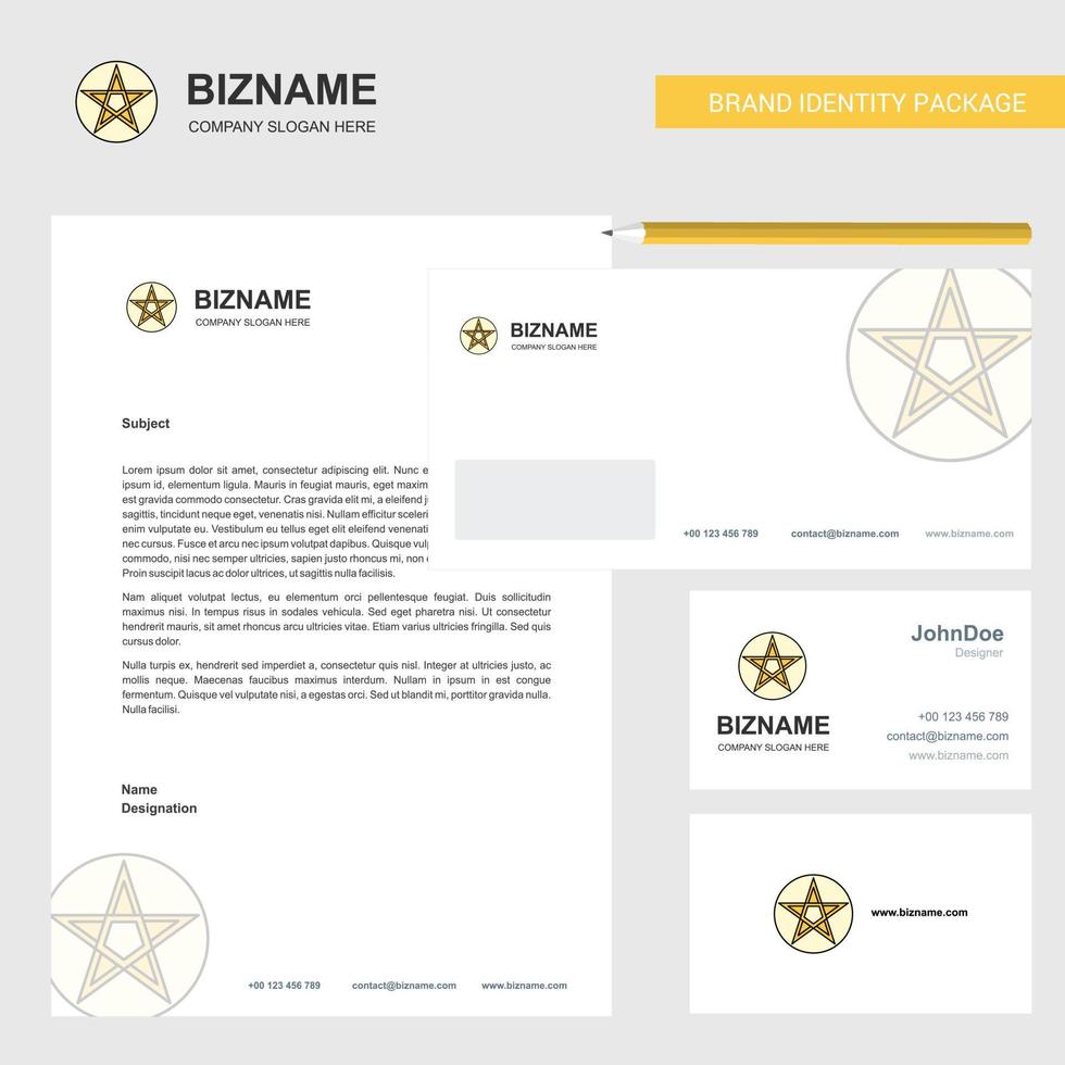 Star Business Letterhead Envelope and visiting Card Design vector template