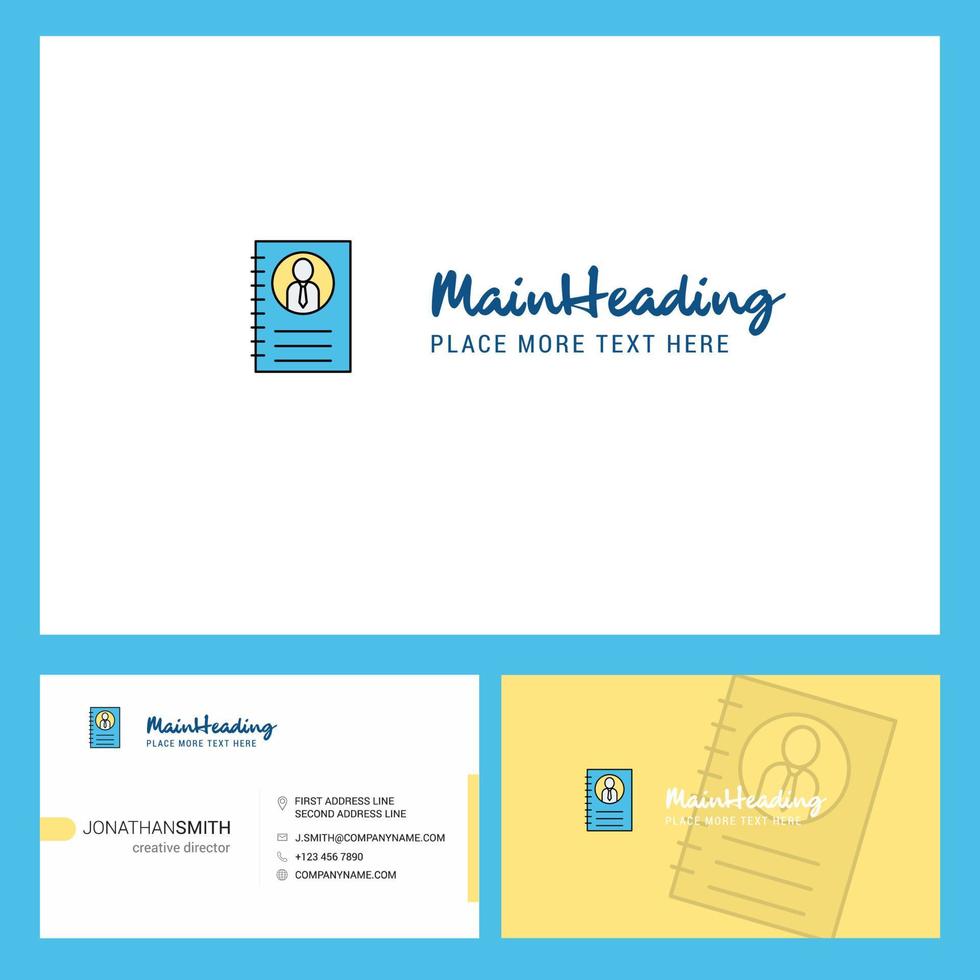 Personal diary Logo design with Tagline Front and Back Busienss Card Template Vector Creative Design