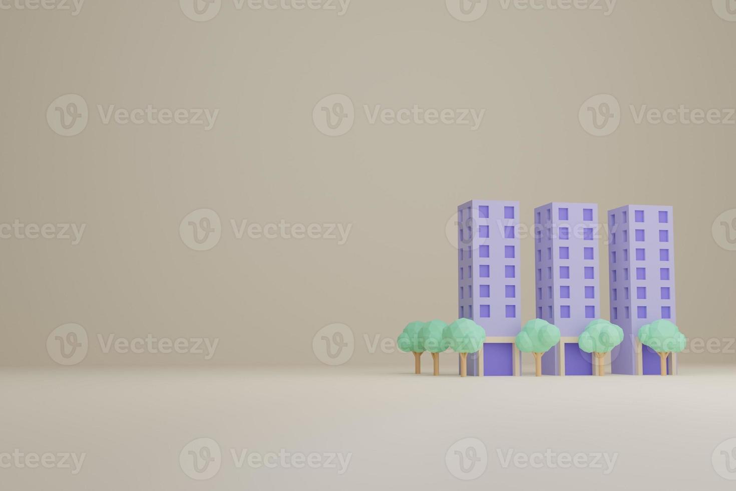 apartment, condominium, hotel, dormitory, 3d illustration, modern color photo