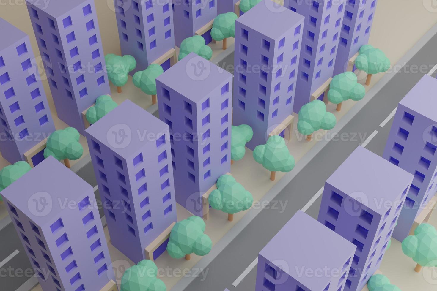 High-rise building model on yellow background, city tall buildings, high-rise housing type, city living, housing sales, condo, apartment, 3D render photo