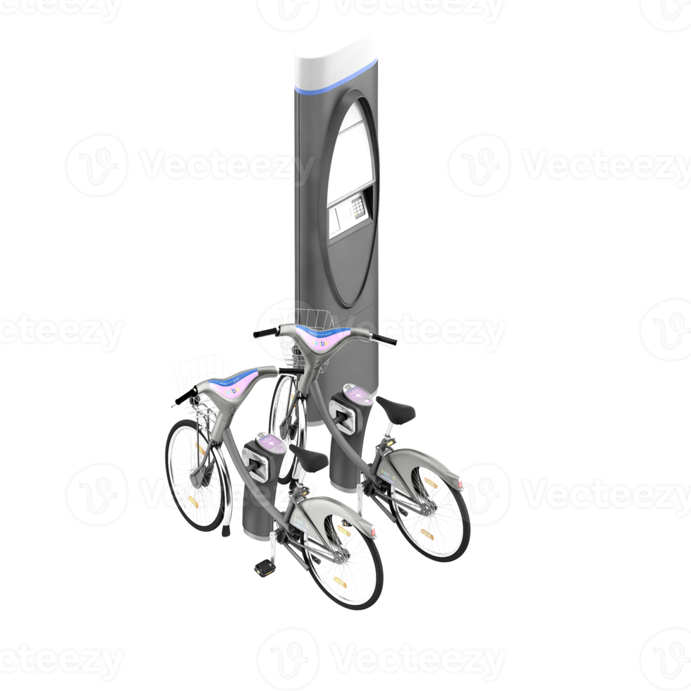 isometrisches Fahrrad 3D-Rendering png