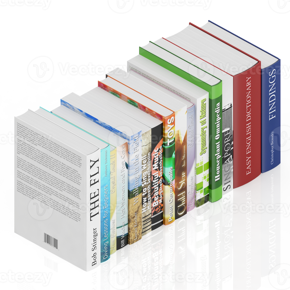 Isometric Books 3D render png