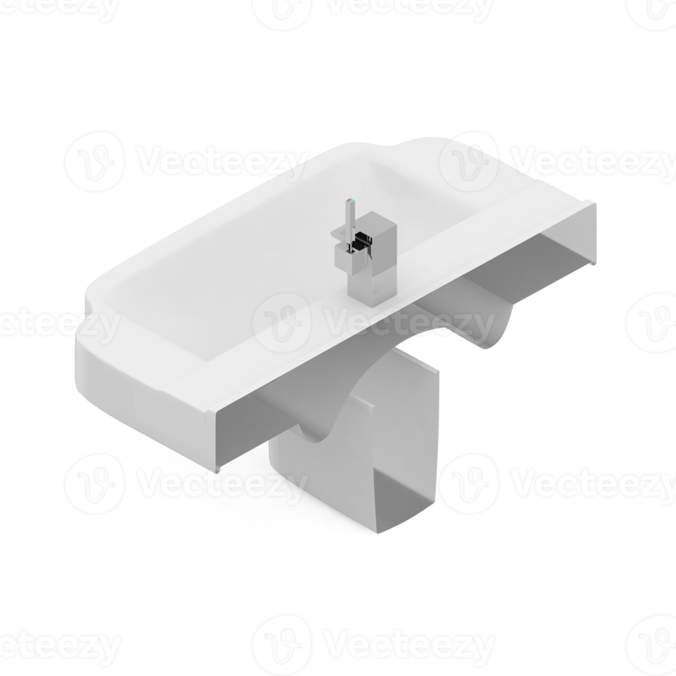 Isometric bathroom items 3D isolated render png