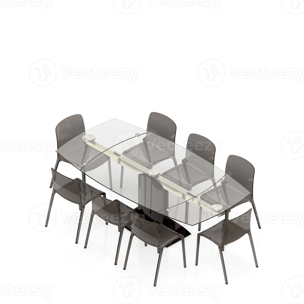 Isometric Table Set 3D render png