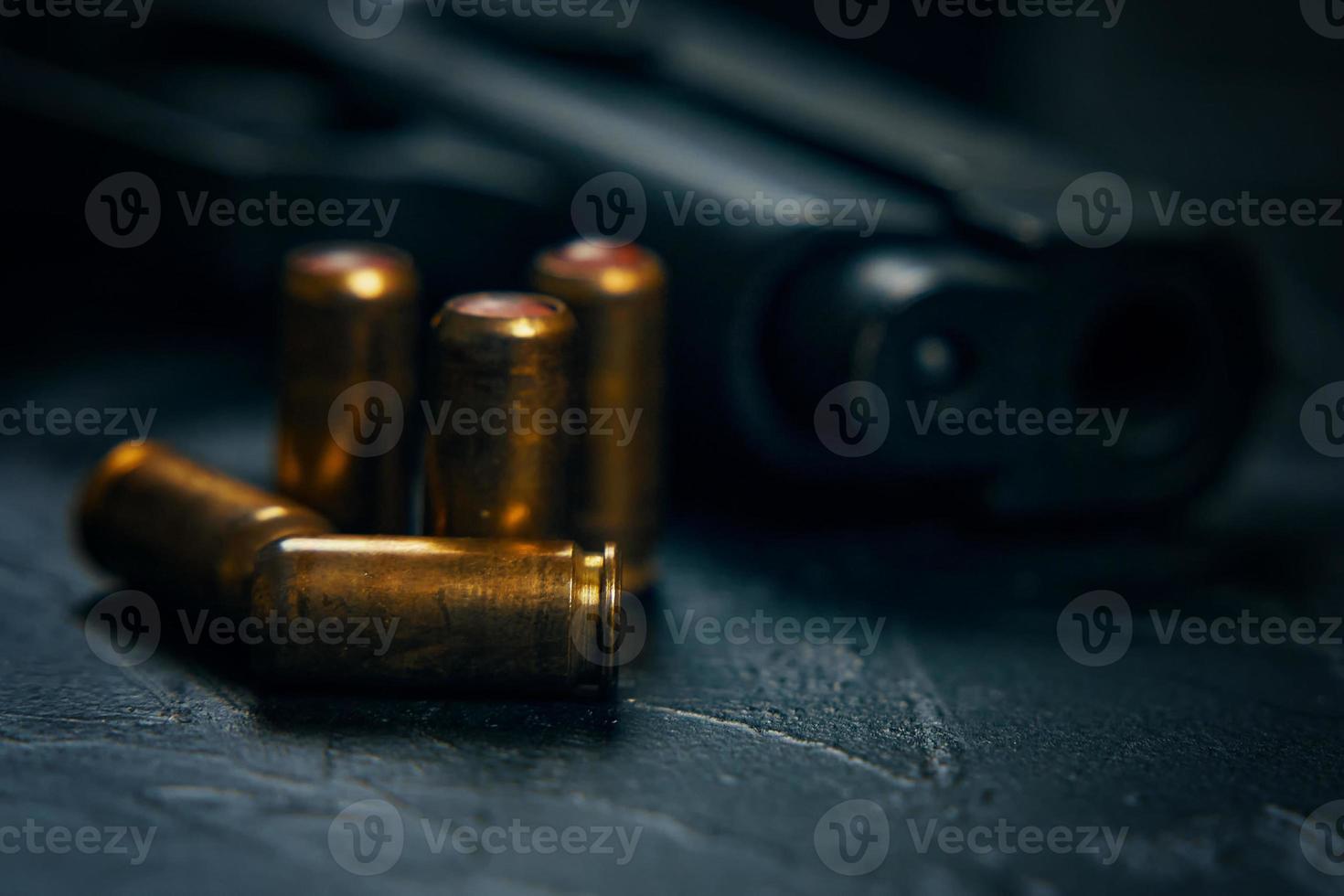 Automatic firearms with bullets. photo