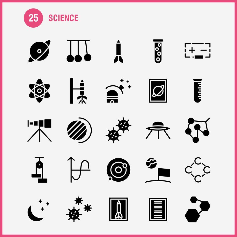 Science Solid Glyph Icon Pack For Designers And Developers Icons Of Launch Rocket Space Startup Astronomy Solar System Science Vector